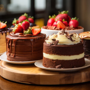 Tortas artesanales gourmet (chocolate y frutas)